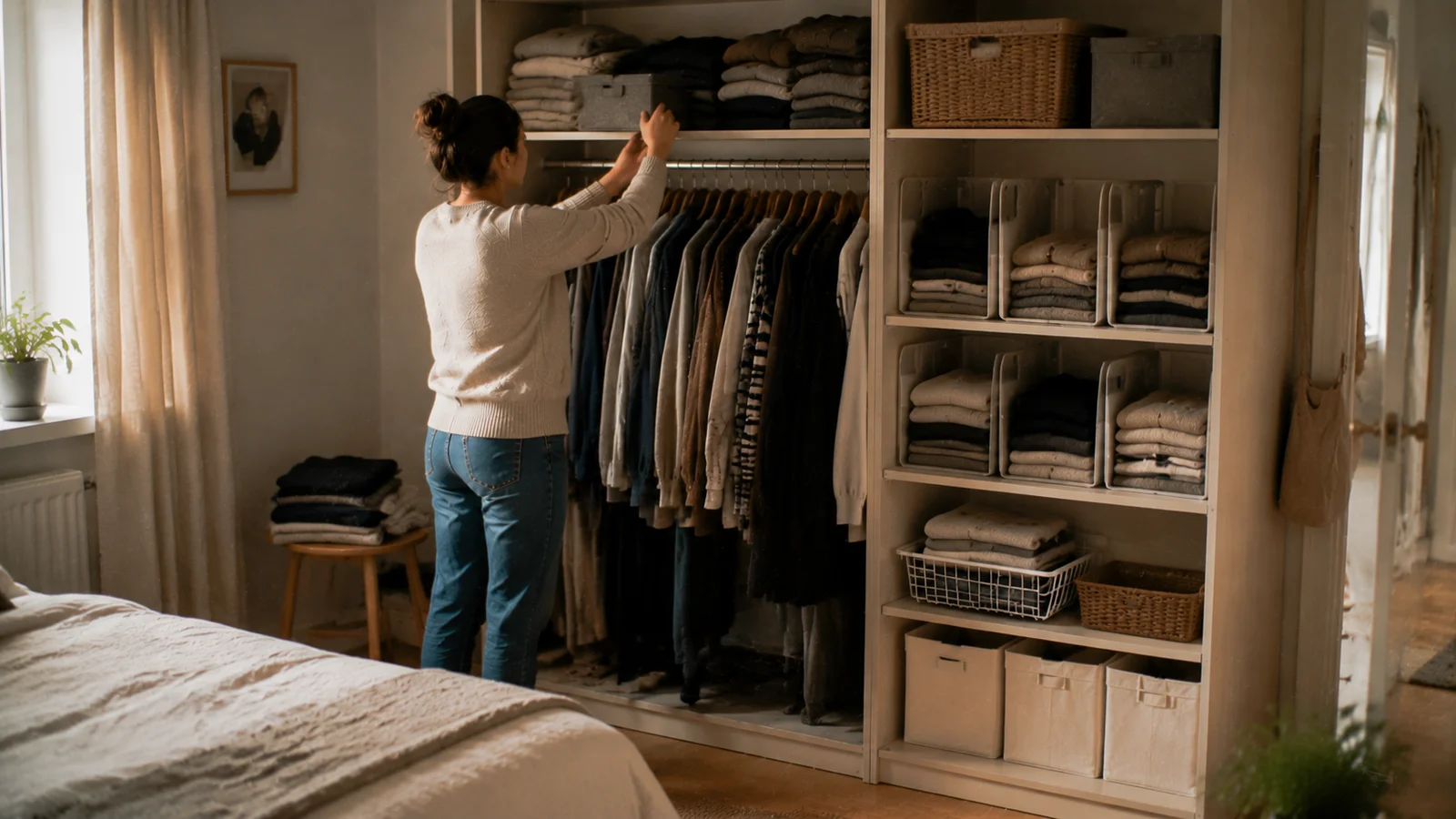Platzsparender Kleiderschrank für kleine Wohnungen
