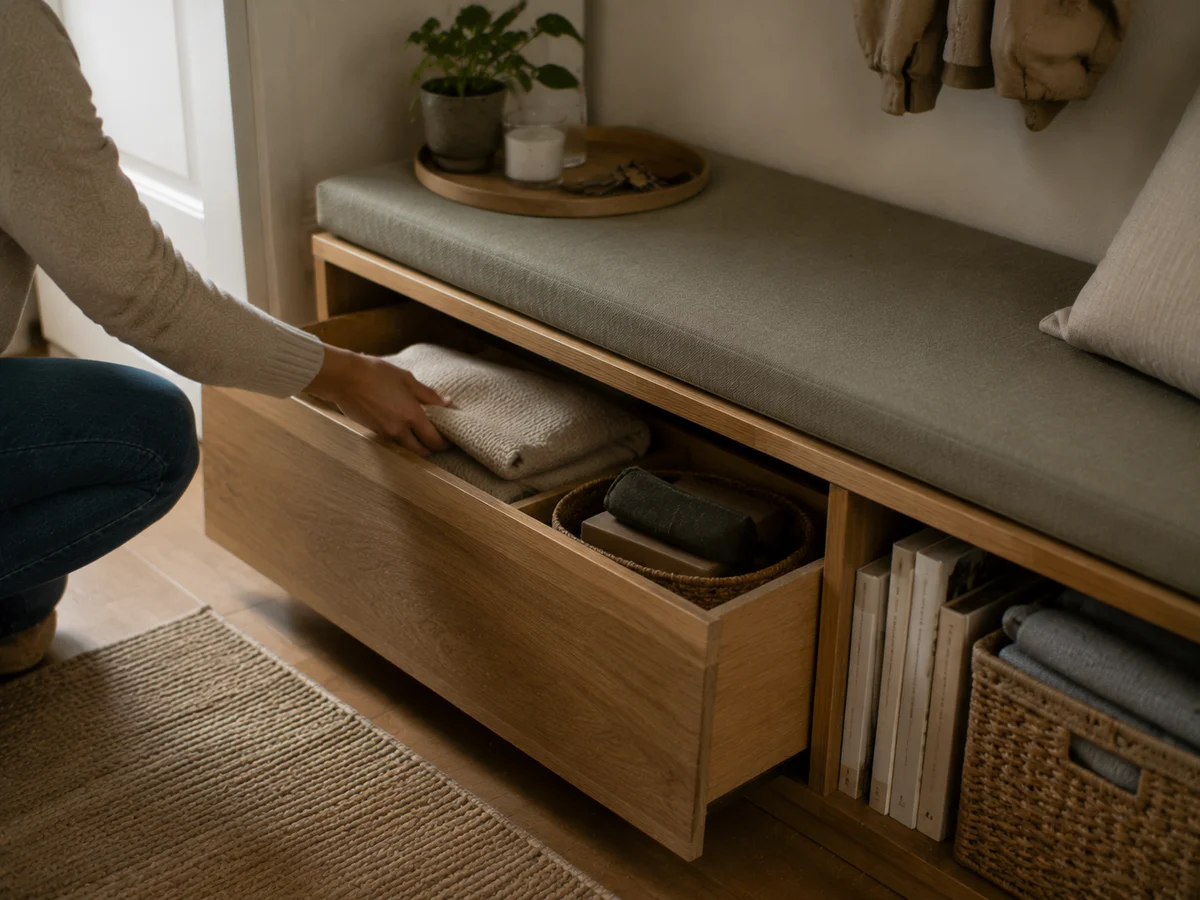 Flexibles Möbel mit integriertem Stauraum
