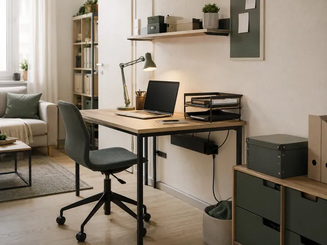 Kompakte Homeoffice-Ecke mit klarer Arbeitsstruktur